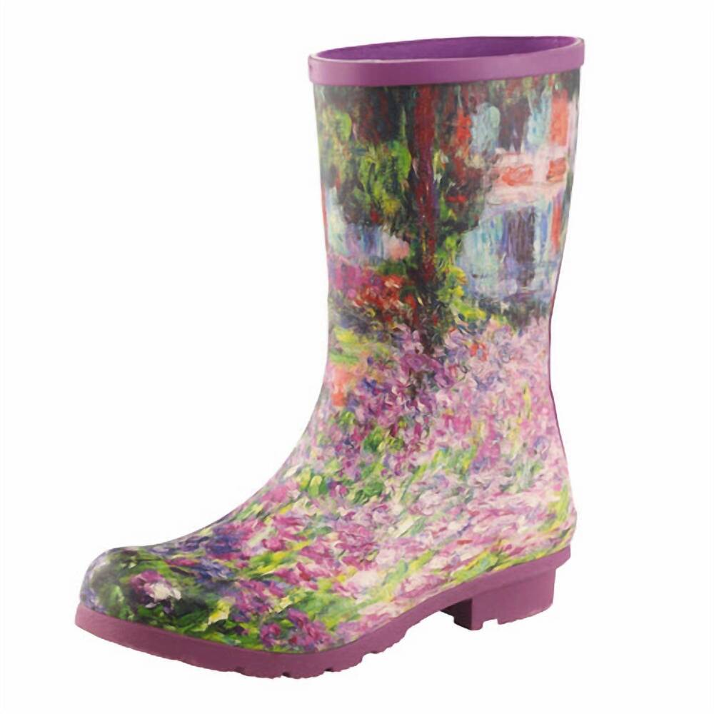 NEW GALLERIA ENTERPRISES, INC. women's monet garden mid-calf rain boot in lilies